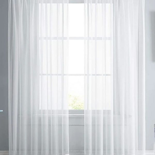 1 Panneau Rideau Transparent Unicolore - Image 1